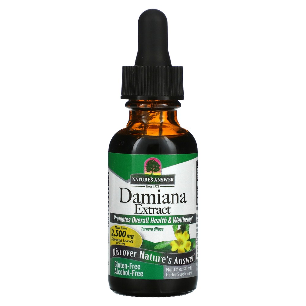 Nature s Answer Damiana Alcohol-Free 2 000 mg 1 fl oz 30 ml Gluten-Free, GMP