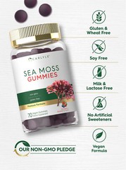 Sea Moss Gummies | 70 Count | Strawberry Blueberry Flavor | Vegan | by Carlyle