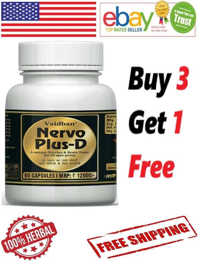 Vaidban Nervo Plus D 60 Caps With Long Expiry & Free Shipping