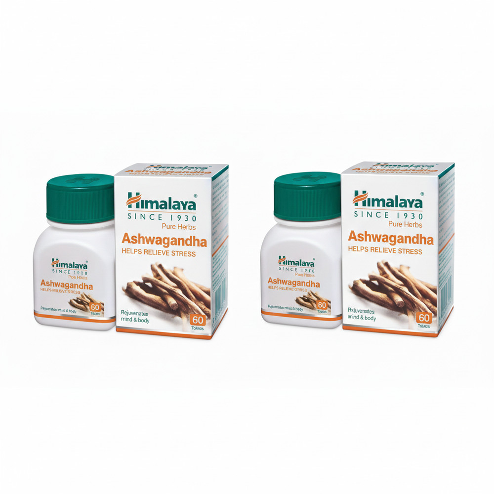 Himalaya Ashwagandha Ashvagandha General Wellness 2 box X60 TABS FREE SHIP