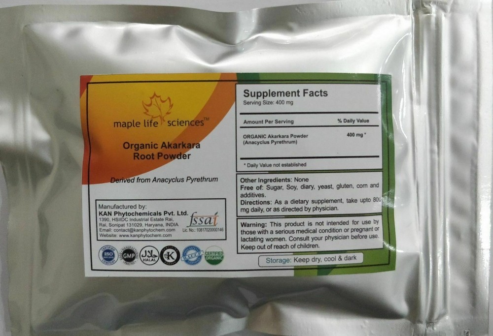 ORGANIC Akarkara Root Powder Anacyclus Pyrethrum , aphrodisiac, libido stimulant