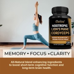 NOOTROPIC LION’S MANE CORDYCEPS extract Capsules-Healthy Brain&memory Supplement