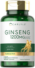 Ginseng Capsules 1200mg | 120 Count | Non-GMO, Gluten Free | by Carlyle