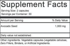 180 Avocado Seed Powder Capsules -Digestion,Blood Sugar,Cholesterol,Gut Bacteria