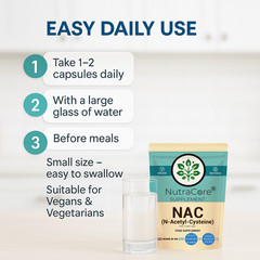 NAC (99% N-Acetyl-Cysteine) Capsules-1000mg-Liver & Lung Support & Brain Health