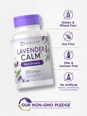 Lavender Pills | 80mg | 120 Softgels | Calm & Non-Drowsy Formula | by Carlyle
