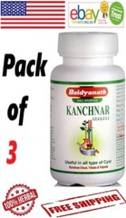3x Baidyanath Kanchnar Guggulu 80 Tabs Each 100% Natural & Herbal (FREE SHIP)