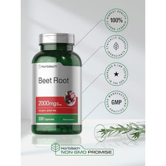 Beet Root Powder Capsules 2000mg | 220 Pills | Herbal Extract | by Horbaach