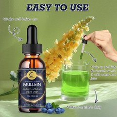 2 PACK Mullein Drops for Lungs, Detox and Cleanse Mullein Extract Supplement