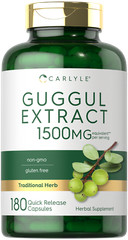 Guggul Extract 1500mg | Guggulsterone | 180 Capsules | Non-GMO | by Carlyle