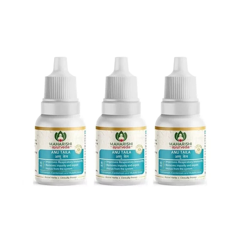 Maharishi Ayurveda Anu Taila 10 ml (Pack of 3) – Nasal Congestion Relief Oil