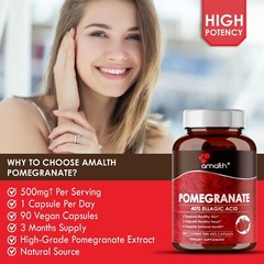 Pomegranate Extract Punica Granatum 500mg Capsules – 90 Pills – immunity