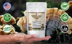Turkey Tail Mushroom Extract 60 Capsules – Boosts Gut Health 50% Polysaccharides