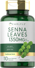 Senna Leaves 1350 mg | 110 Capsules | Herbal Supplement | by Carlyle
