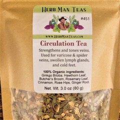 CIRCULATION TEA Strengthens & tones veins, Warms up body by master herbalist 3oz
