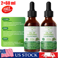 Oil of Oregano with Black Seed Oil & Vitamin Drops Carvacrol Immue Support