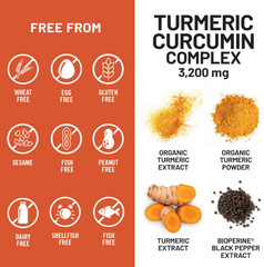 Turmeric Curcumin with Black Pepper BioPerine Antioxidant 3200mg 90 Capsules