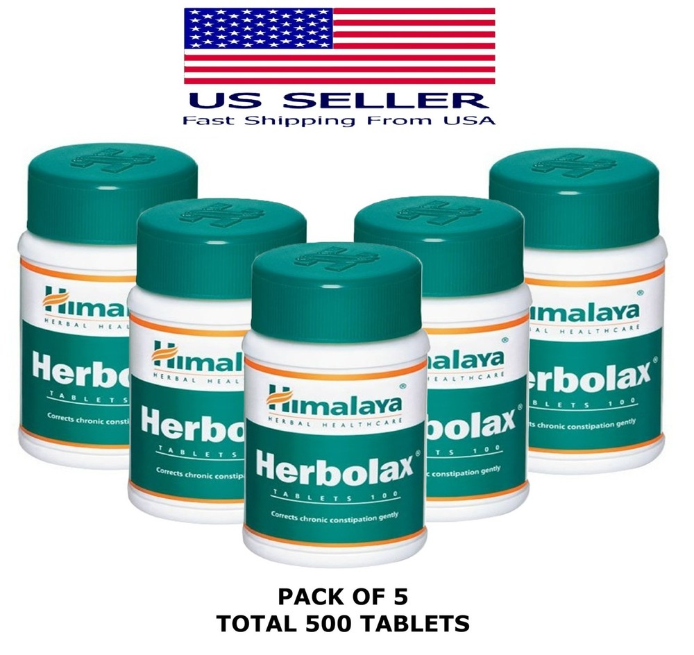 Herbolax Himalaya 100 Tablets USA Seller Free Shipping (Pack Of 5)