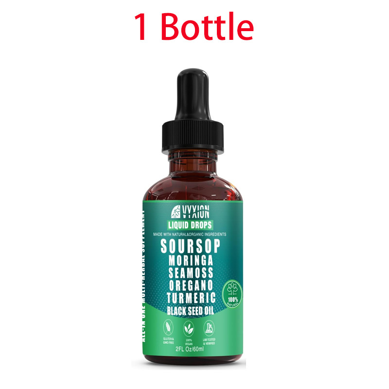 Soursop Bitters Liquid Drops 10 in 1 w/ Sea Moss Moringa Turmeric Black Seed Oil