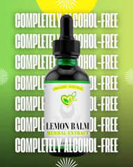 Lemon Balm Extract Non-Alcohol Liquid Herb Drops Organic Natural Aid 2 oz