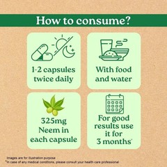 Organic India Neem 60 Veg Capsules Ayurvedic Herbal Skin Wellness 3 Pack