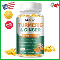 Turmeric Curcumin Supplement 1960mg – with Organic Ginger + Turmeric – BioPerine