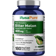 Bitter Melon Extract 400 mg 180 Veg Caps 25:1 – Non-GMO Vegan Supplement