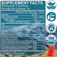 Pure Himalayan Shilajit Gold Gummies 3000mg With Ashwagandha Gokshura