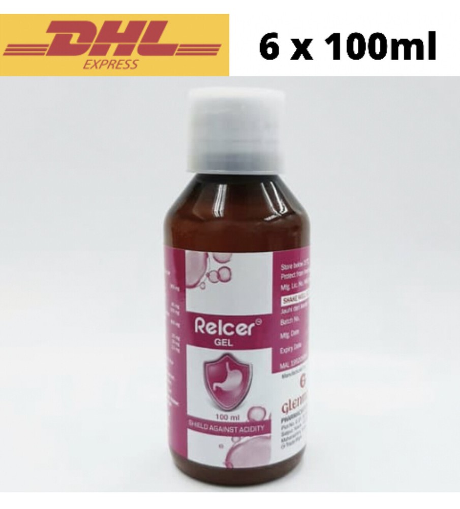 Relcer Gel for Digestive Health Treatment for Gastric or Acid Reflux – 100ml x 6