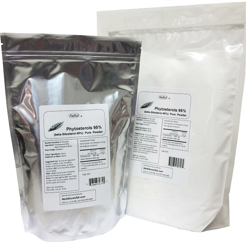 NuSci Pure Phytosterols beta sitosterol 800g (1.76 lb powder cholesterol health