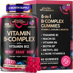 Vitamin B-Complex Gummies for Women & Men – Vitamin B12, B1, B2, B3, B5, B6, B7