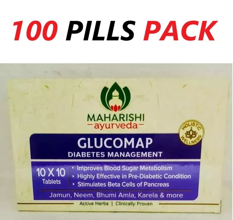 Maharishi Ayurveda Glucomap 100 Tabs FREE SHIPPING WORLDWIDE