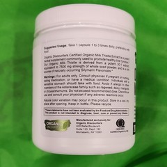 Organic Discounters Organic Milk Thistle Extract 30:1 7500mg Vegan 280 Caps