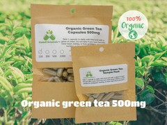 Organic Green Tea (camellia sinensis) 500mg vegetarian capsules made fresh to