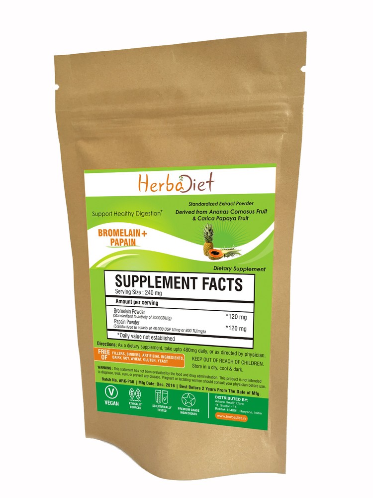 Digestive Enzymes with Papain Bromelain Gas Constipation Bloating Relief Powder