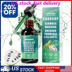 Soursop Bitters Liquid Drops 10 in 1 with Sea Moss, Moringa, Turmeric, Black See