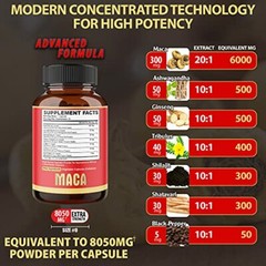Maca Root 8050mg Per Caps 3 Months Supply Supports Reproductive Health 90 Caps