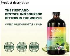 Serene Herb Exotic Soursop Bitters Liquid Gut Health Detox Lasting Vitality 16oz