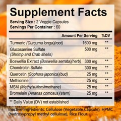 Curcumin Capsules 2800mg | Anti-inflammatory, Arthritis Pain Relief 120 Capsules
