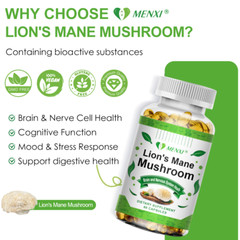Lion’s Mane Capsules – Nootropic Brain Function & Nerve Growth Factor Cmplx 120p