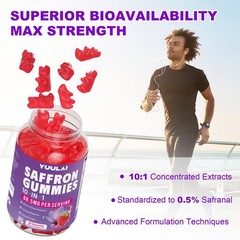 Saffron Gummies for Kids & Adults – 10-in-1 Supplement, 88.5mg Extract,