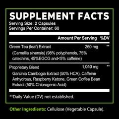 Green Tea Extract – Fat Burner Weight Loss Energy Booster Appetite Suppressant