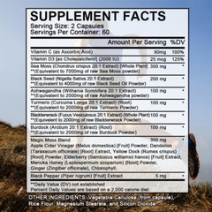 Seaweed, Black Seed Oil, Ashwagandh, and Ginger 19,445 Mg Per Serving
