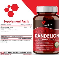 Dandelion Root Taraxacum Officinale 10000mg Capsule – 90 Pills Liver Supplement