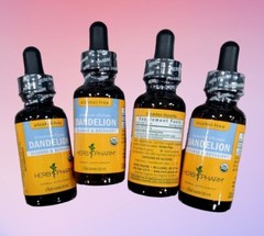 Lot of 4, Herb Pharm Dandelion – Alcohol Free (1 fl oz Each Bottle), 4 Pack