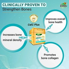 Zandu Seniorz BoneStrength Tabs | Natural Calcium + D3 | BMD Support | 60s h854