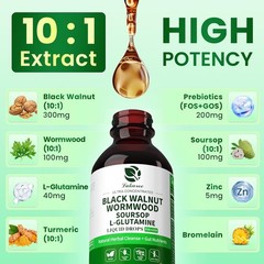 2xCleanse Parasite Detox Tincture Wormwood, Soursop Black Walnut Hull,Clove 60ml