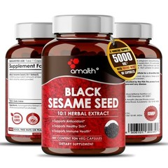 Black Sesame Seed Extract 5000mg Capsules – 90 Count – Supports Healthy Skin