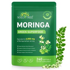 Moringa Capsules 240 Count – 6000 mg Moringa Leaf Extract Oil Softgels – Natural