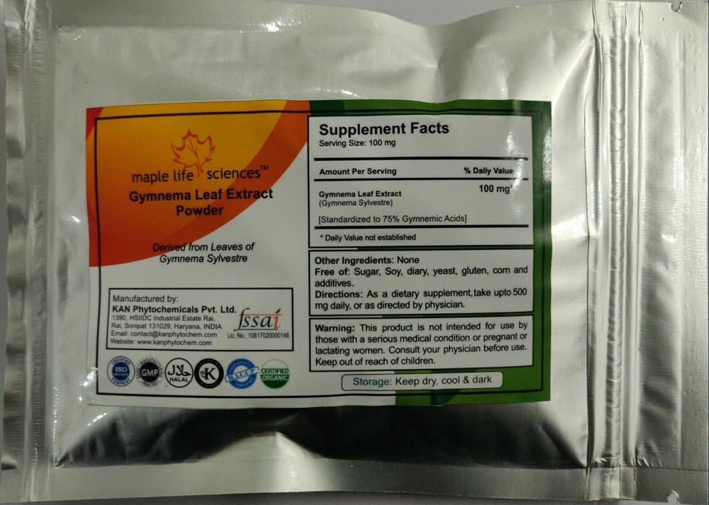 Gymnema Sylvestre 75% Extract Powder For control blood sugar & Weight Loss